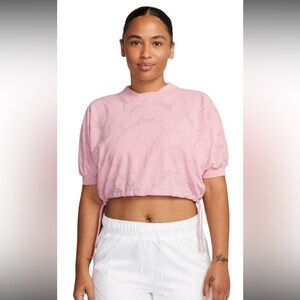 Air Jordan Knit Cropped Top Women's FN5727-607 Pink Glaze/Pink Foam SZ M